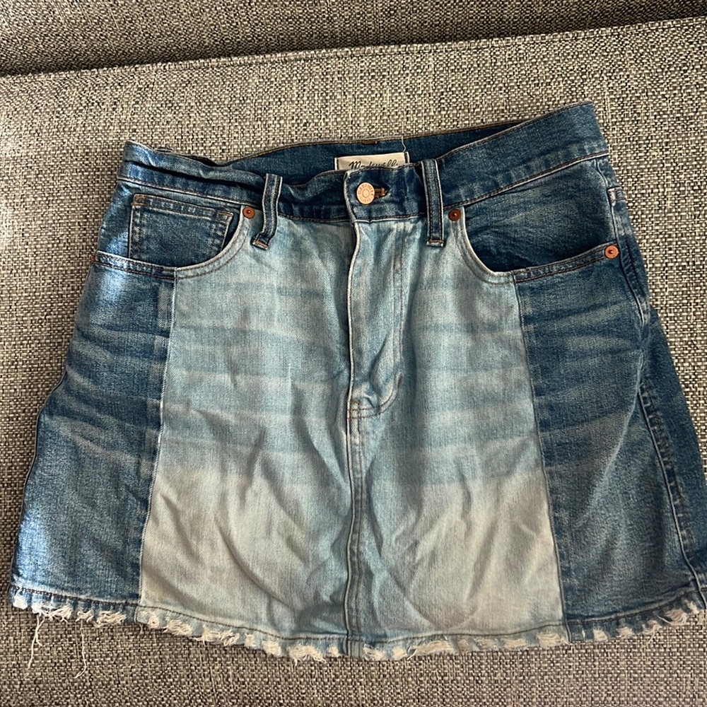 Madewell Two-Tone Denim Skirt
